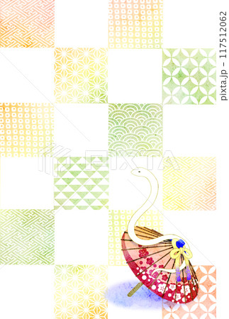 年賀状 巳年 和風 年賀状 巳年 和風 117512062