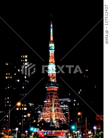 芝公園から見た夜の増上寺の夜景 芝公園から見た夜の増上寺の夜景 117512437