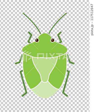 緑色のカメムシのシンプルなイラスト 117512647