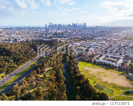 Aerial View of Melbourne in Australia 117513071