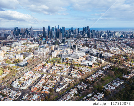 Aerial View of Melbourne in Australia 117513078