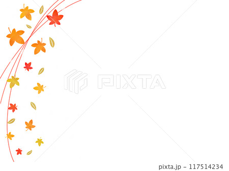 かわいい水彩の秋のフレーム 117514234