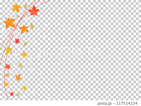 かわいい水彩の秋のフレーム 117514234