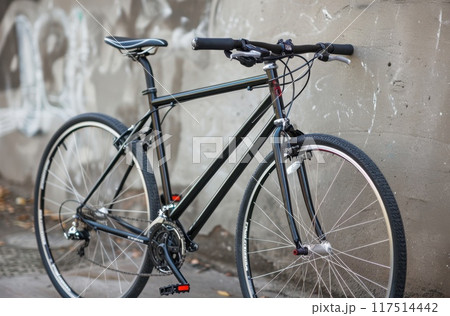 A stylish vintage bicycle with a copper-colored frame and black tires Generative AI 117514442