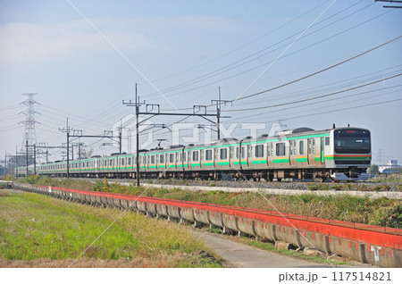 東北本線　東鷲宮ー栗橋　JR東日本　E231系1000番台　U37編成（小山） 117514821