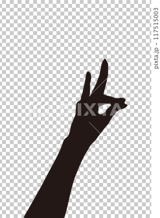 Silhouette of a woman's left hand depicting a fox 4 Silhouette of a woman's left hand depicting a fox 4 117515003