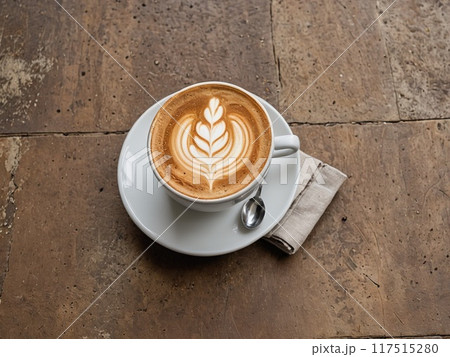 オシャレなカフェのラテアート 117515280