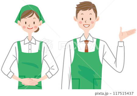 スーパーの店員のイラスト 販売員 家事代行 接客 スーパーの店員のイラスト 販売員 家事代行 接客 117515437