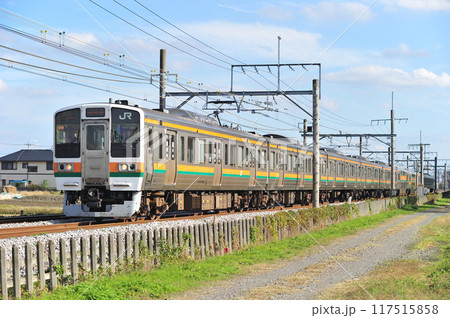 高崎線 行田ー熊谷 JR東日本 211系 C14編成(高崎) 高崎線 行田ー熊谷 JR東日本 211系 C14編成(高崎) 117515858