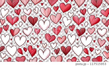 Cute red and pink hearts background Cute red and pink hearts background 117515953