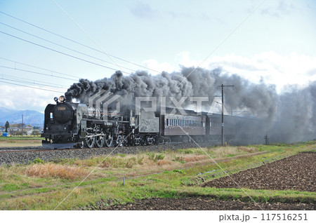 東北本線　水沢ー金ヶ崎　JR東日本　C61-20＋旧客（高崎） 117516251