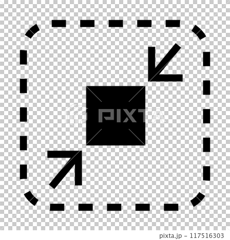 サイズ縮小のアイコンイラスト 117516303