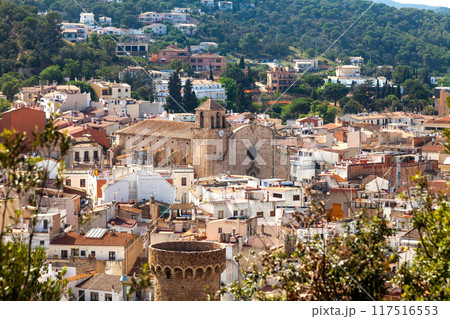 Scenic view of the city of Tossa de Mar on a clear sunny day Scenic view of the city of Tossa de Mar on a clear sunny day 117516553