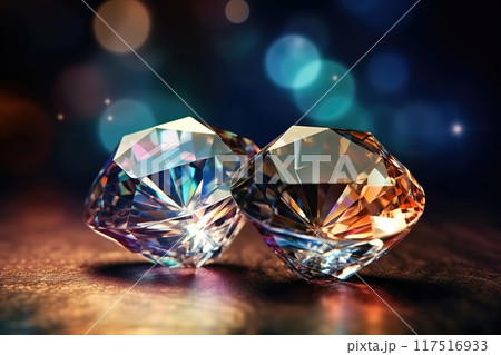 Realistic colourful gems on a magical background 117516933