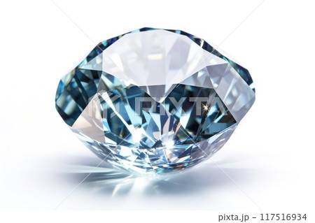 Big round cut diamond diamond on a white table 117516934