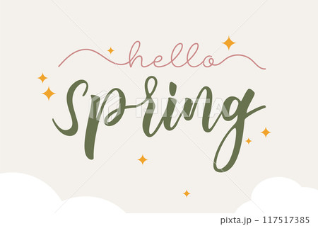 Hello Spring special sale banner. Modern calligraphy quote line 117517385