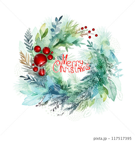 口豪奢 New year beautiful.のイラスト wreath Christmas Merry and 立体・オブジェ