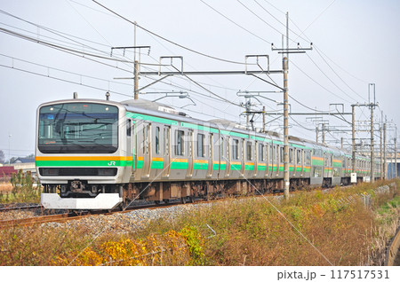 東北本線　栗橋ー東鷲宮　JR東日本　E231系1000番台　U521編成（小山） 117517531