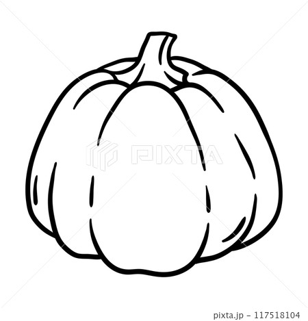 Pumpkin illustration. Autumn harvest of ripe vegetable. Pumpkin illustration. Autumn harvest of ripe vegetable. 117518104