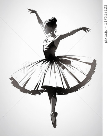 バレリーナのシルエット バレリーナのシルエット 117518123