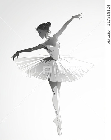 バレリーナのシルエット バレリーナのシルエット 117518124