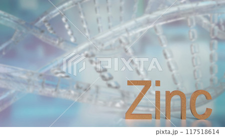 The Zinc text on dna Background for sci or health concept 3d rendering. The Zinc text on dna Background for sci or health concept 3d rendering. 117518614