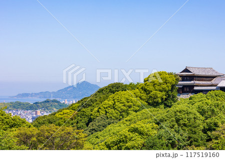 愛媛県松山市　日本100名城　松山城からの眺望　 117519160