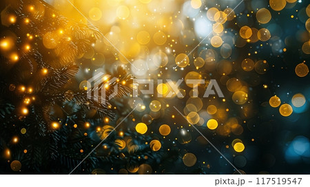 glowing lights against a background of bokeh lights 117519547