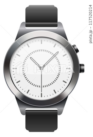 Metal hand watch. Wrist clock classic accessory 117520214