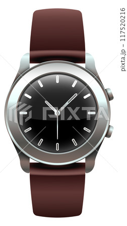 Male wrist watch. Round clock with leather strap 117520216