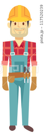 Repairman character. Professional contractor builder. Construction worker Repairman character. Professional contractor builder. Construction worker 117520239