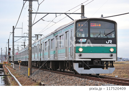 川越線　南古谷ー指扇　JR東日本　205系　ハエ15編成（川越） 117520409