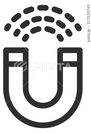 Magnet line icon. Physics force. Magnetic symbol Magnet line icon. Physics force. Magnetic symbol 117520745