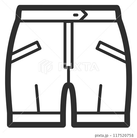 Male shorts. Pants line icon. Man clothes 117520758