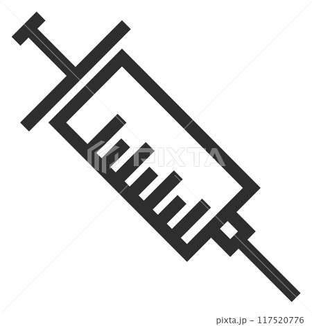Vaccine line icon. Syringe symbol. Injection sign 117520776