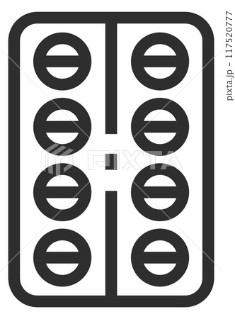 Tablet blister line icon. Drug treatment symbol 117520777