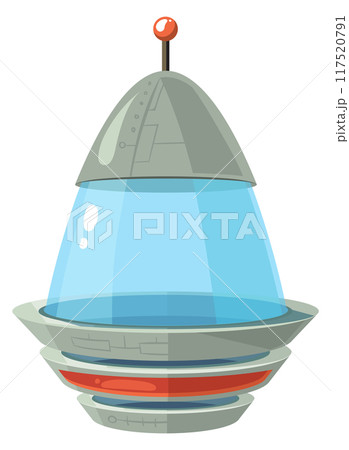 Ufo cartoon icon. Alien space ship toy Ufo cartoon icon. Alien space ship toy 117520791