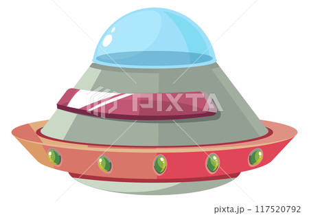 Alien spaceship cartoon icon. Ufo flying saucer 117520792