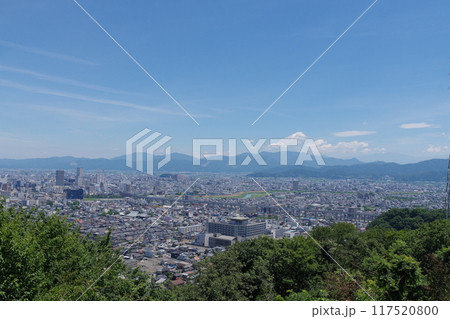 八幡山展望台からの福井市中心市街地の眺め 117520800