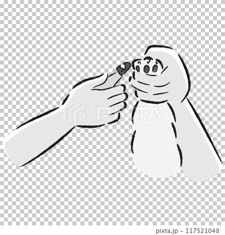 ペット用爪切りの手描きイラスト 117521048