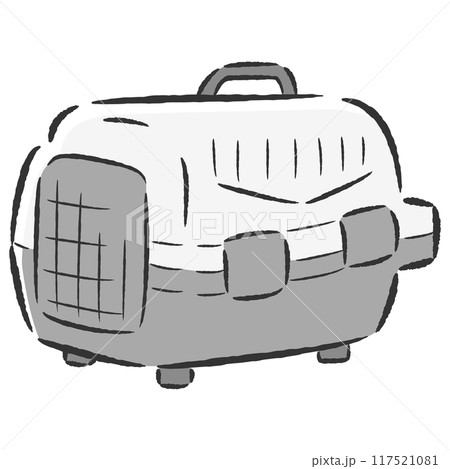 クレート(ペットキャリー)の手描きイラスト クレート(ペットキャリー)の手描きイラスト 117521081