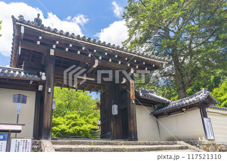 夏の京都岩倉　実相院　青紅葉と山門 117521310