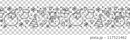 かわいいクリスマスのシームレスなボーダー 117521462