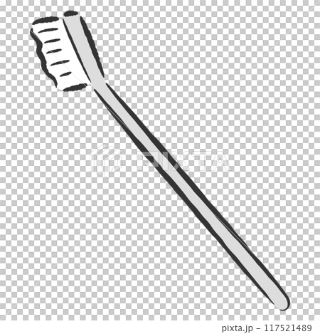 犬用の歯ブラシの手描きイラスト 犬用の歯ブラシの手描きイラスト 117521489