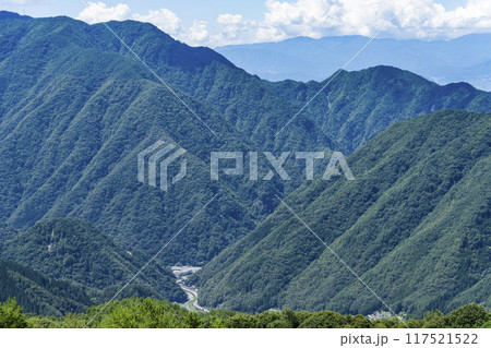 大池高原より大鹿村役場方面を望む 117521522