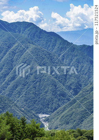 大池高原より大鹿村役場方面を望む 117521524