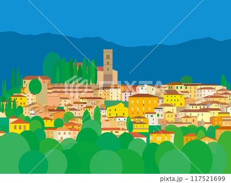 バルガ・トスカーナ　barga toscana　トスカーナ　toscana　イタリア　夏風景 117521699
