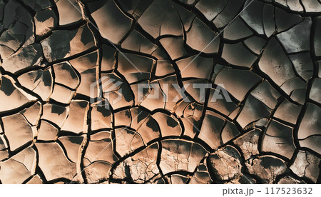 干ばつの大地,ひび割れた大地,Generative AI,AI画像 117523632