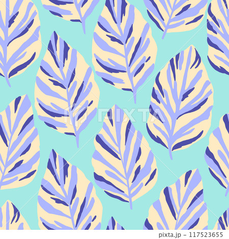 Ornamental pattern with stylized ornate leaf elements.  117523655