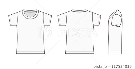 レディース・女性用 半袖Tシャツ テンプレートイラスト 117524039